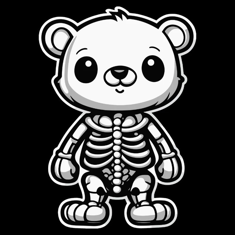 Illustration de squelette d’ours mignon