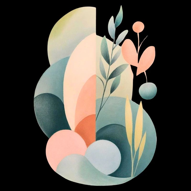 Pastel Abstract Flora Composition