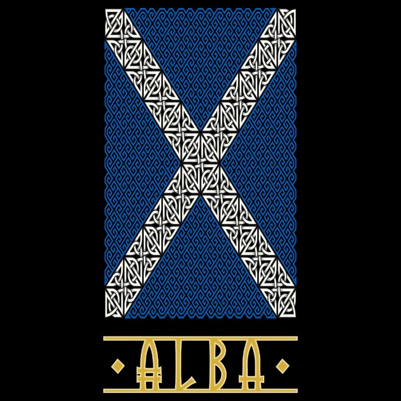 Schottische Flagge im Wikingerstil oder keltisches Piktenkreuz