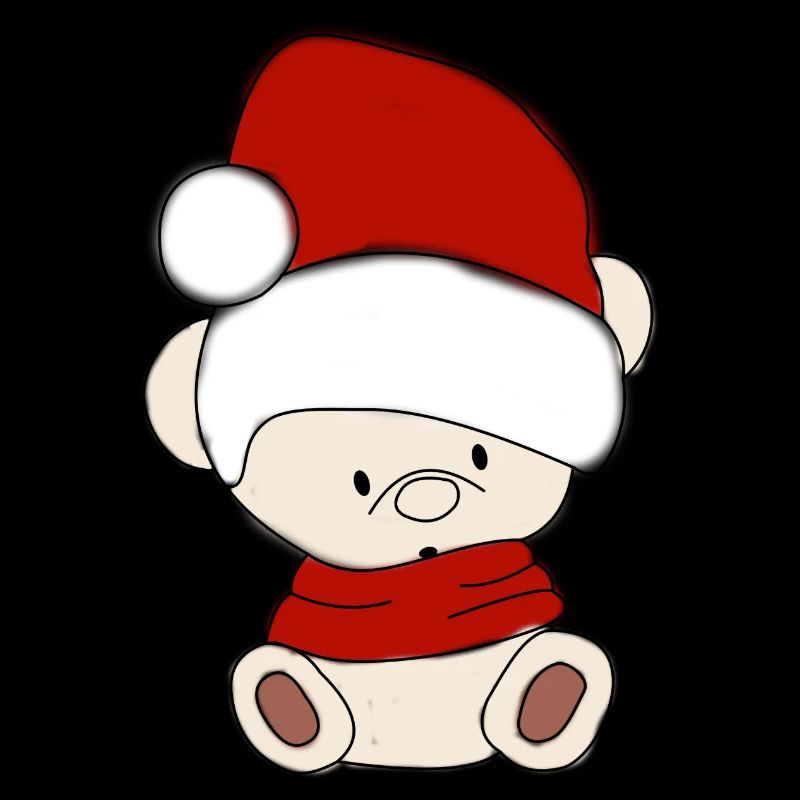 Teddy bear with winter hat Santa hat