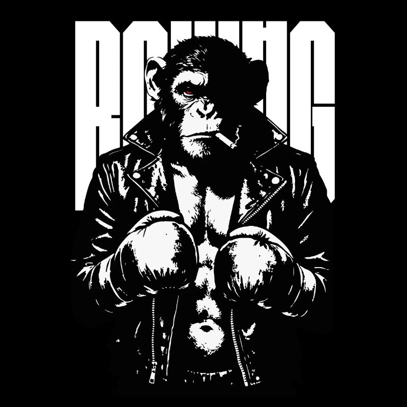 Monkey Boxer Rebel Monkey in Leder-Boxjacke
