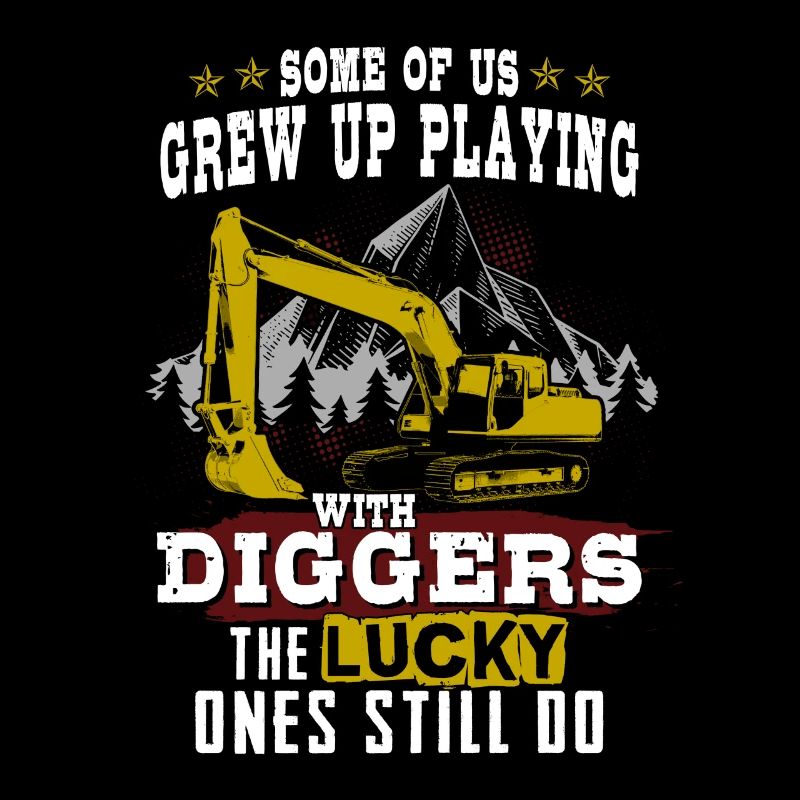 Construction Worker T-Shirt · Construction Site · Excavator · Crane