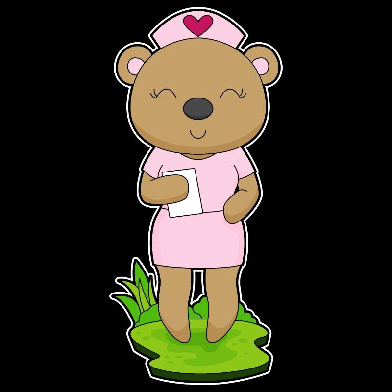 Bär Krankenschwester Notizzettel