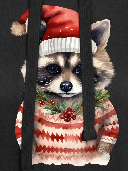 Waschbär Weihnachtspullover