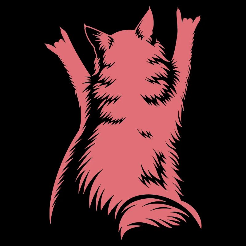 Rock Cat Back View – Devil Horns