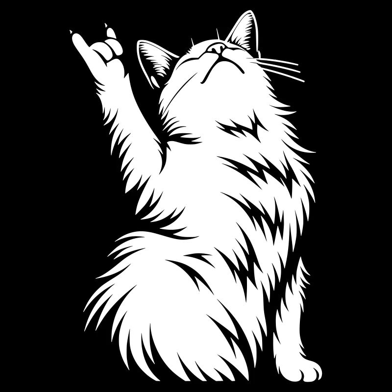 Rock Katze – Devil Horns Silhouette