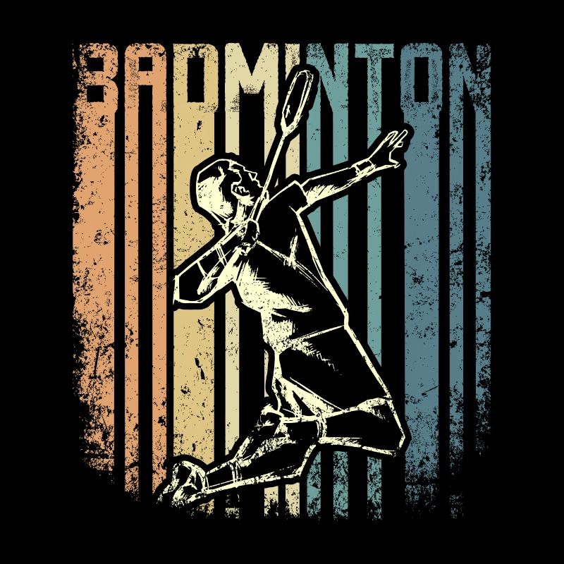 Retro vintage badminton player