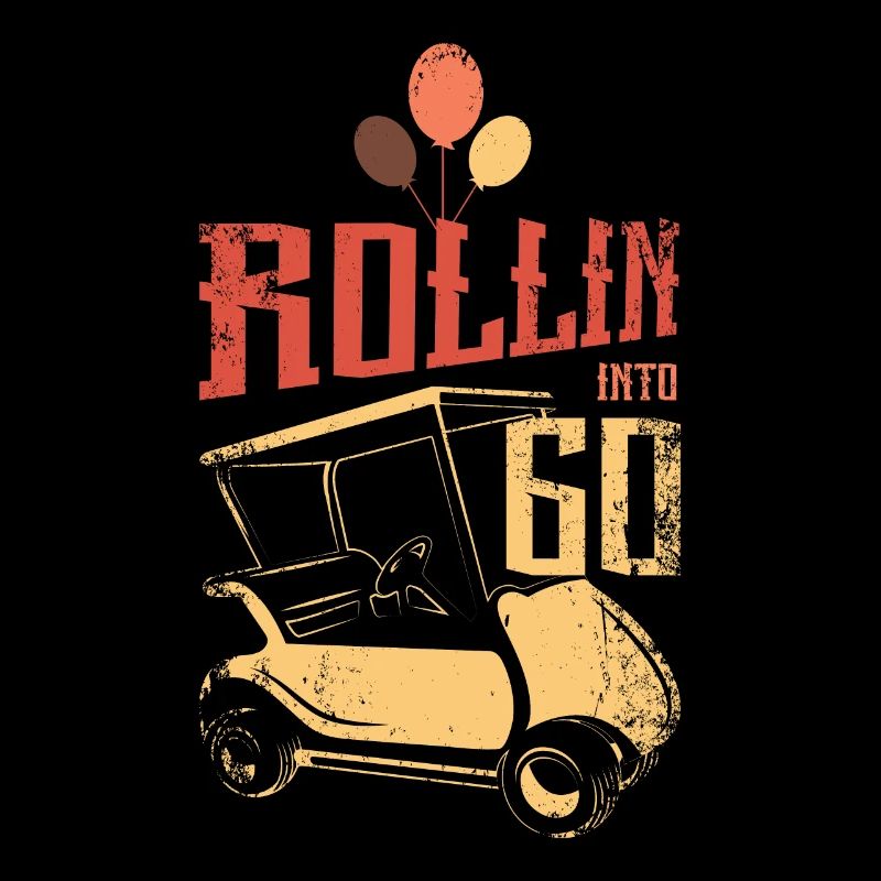 Anniversaire de golf rouler dans 60 voiturette de golf