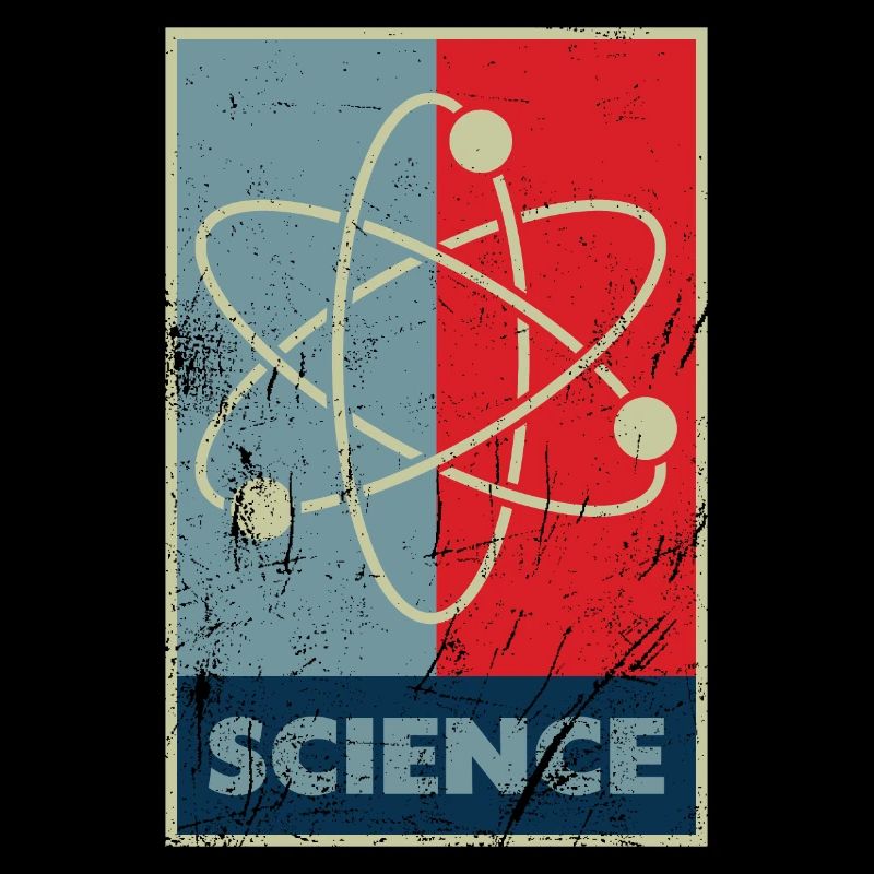 Science atom model scratched used look