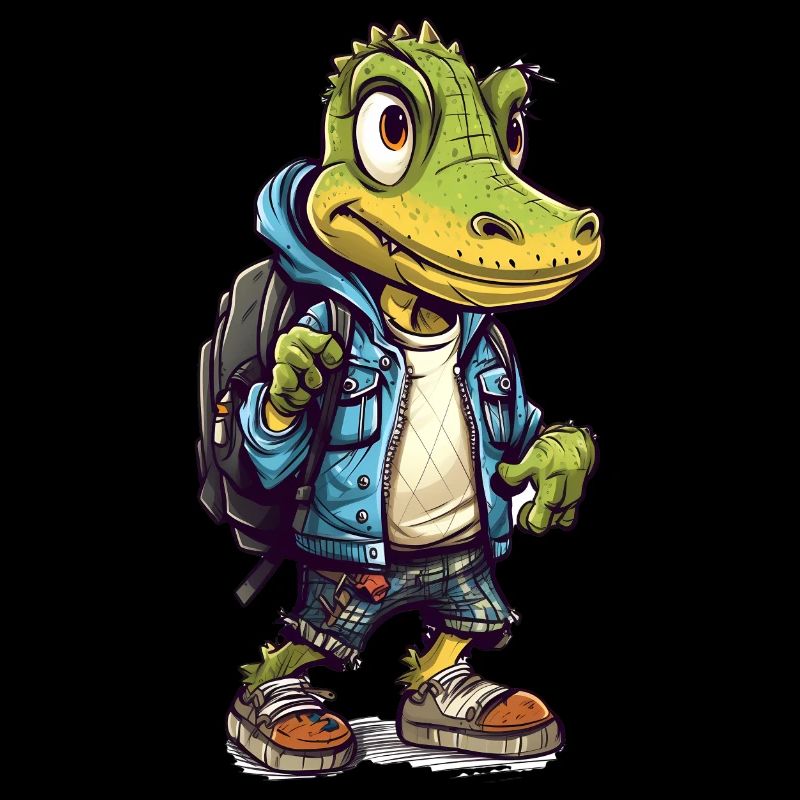 Dessin animé de crocodile mignon