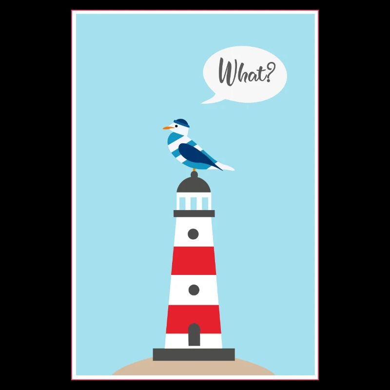 Leuchtturm - Möwe - Comic - Geschenk