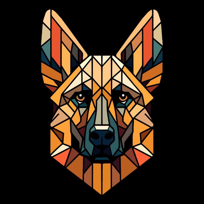 Malinois head geometric art, polygon art