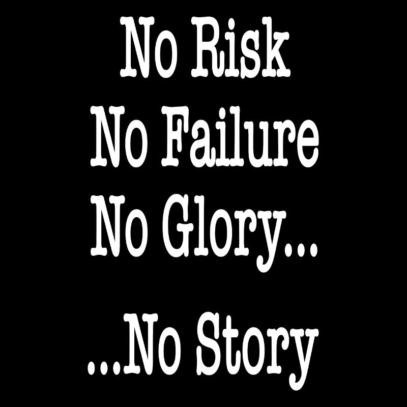 no risk, failure, glory, story - motivation