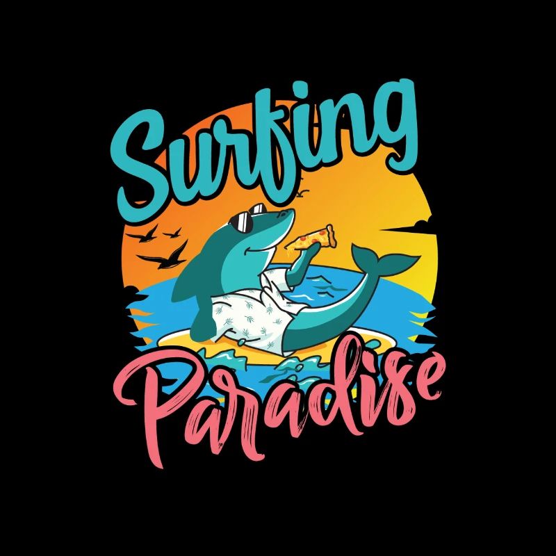 Motif de vacances Requin Surfeur