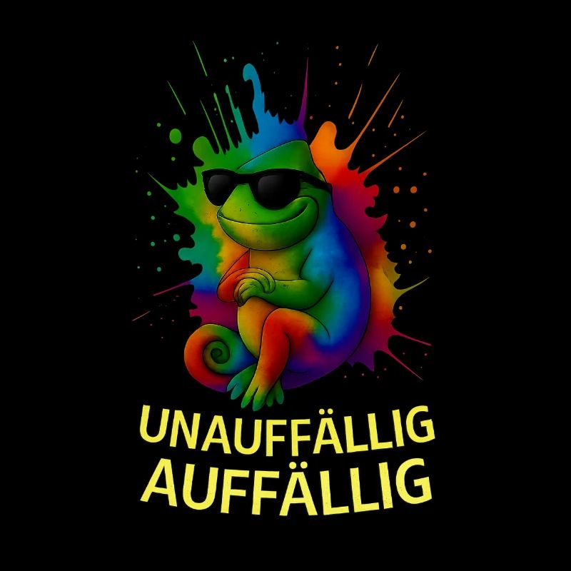 Regenbogen Chamäleon mit Stil