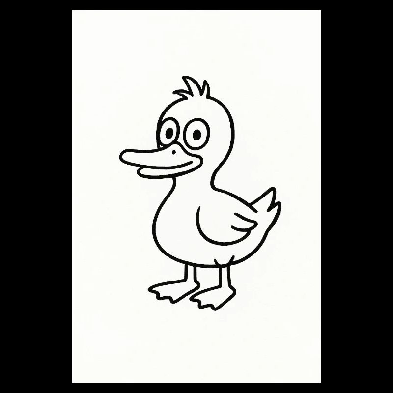 Whimsical Duck Line Sketch