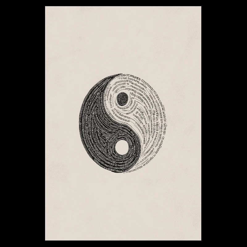 Typographie Yin Yang : Équilibre texturé