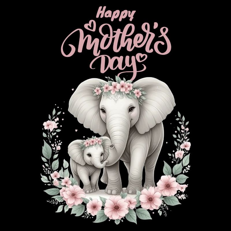 Amour de la mère éléphant & veau Couronne florale
