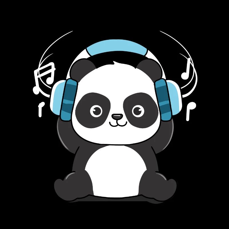 Panda mit Kopfhörer