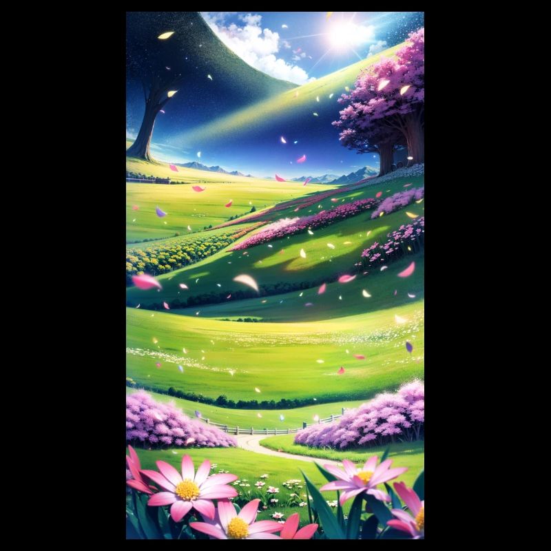 Landschaft mit 4 Bereichen, Generative KI