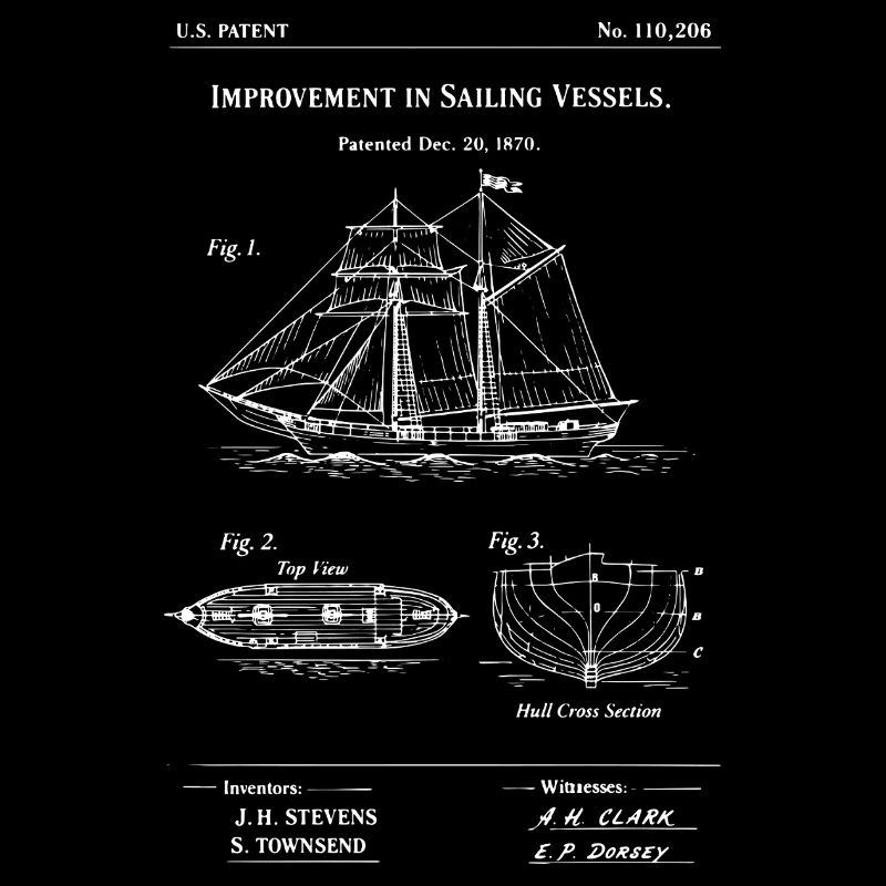 Plan de projet de navire à voile breveté