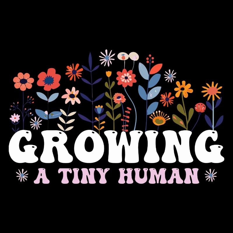 Growing A Tiny Human Boho Flower Floral Pregnant