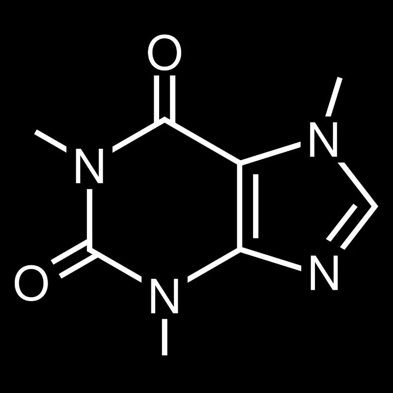 Molécule de caféine (formule chimique)