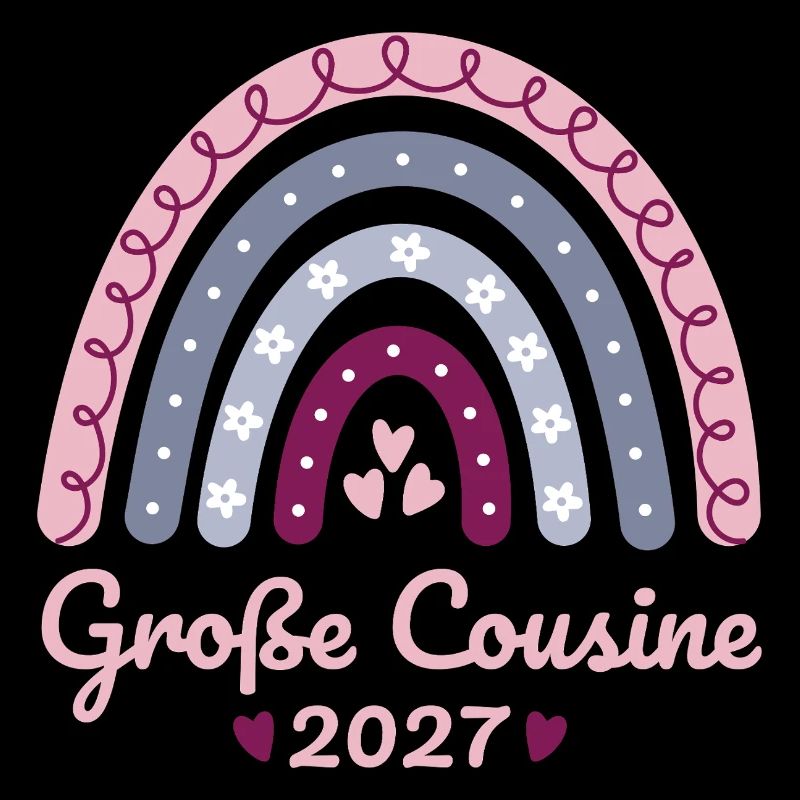 Große Cousine 2027 Boho Regenbogen pastell