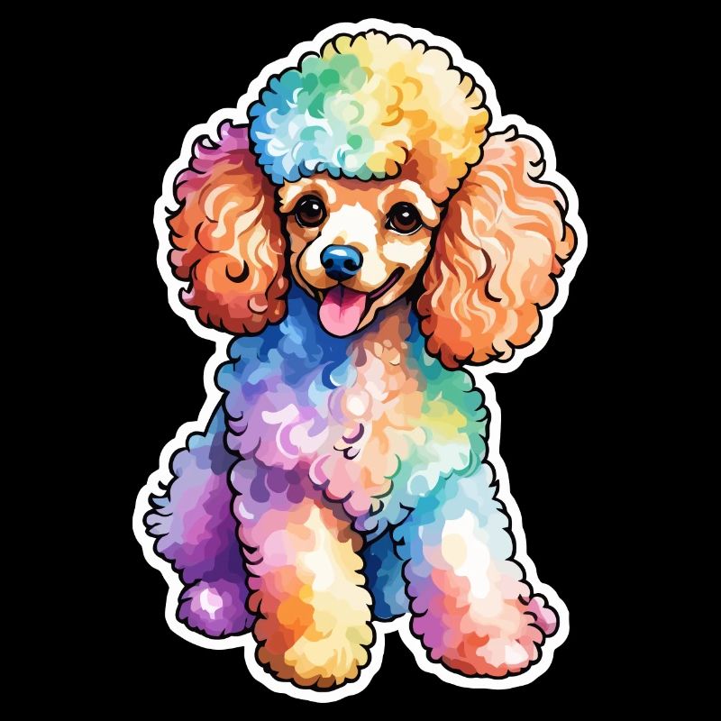 Aquarelles de caniche