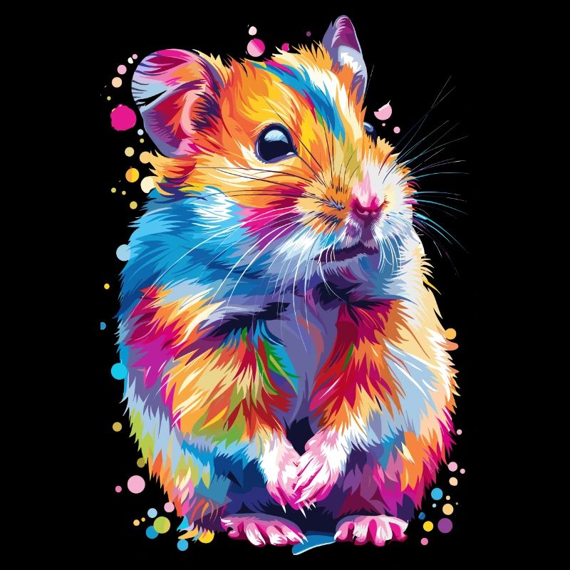 Couleurs de l’arc-en-ciel de hamster mignon