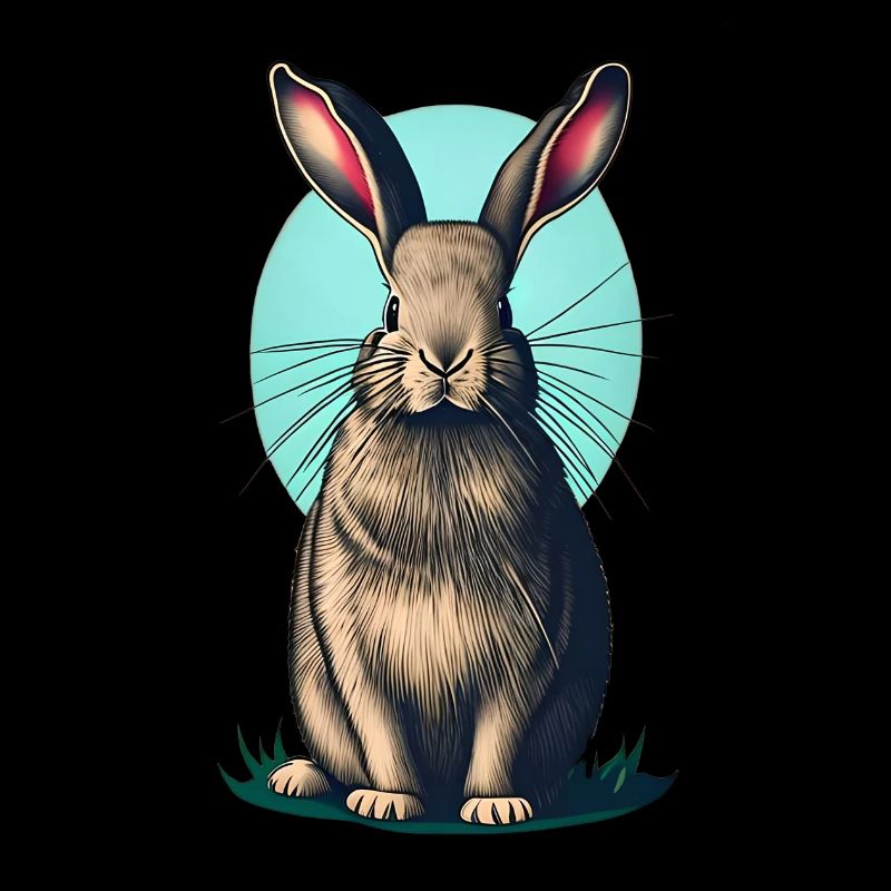 Easter bunny with turquoise egg