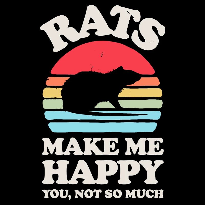 Rats Me rendent heureux Conception de coucher de soleil