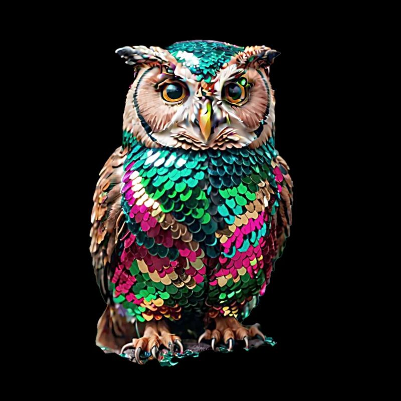 Owl,Sequins,Metallic,Gold