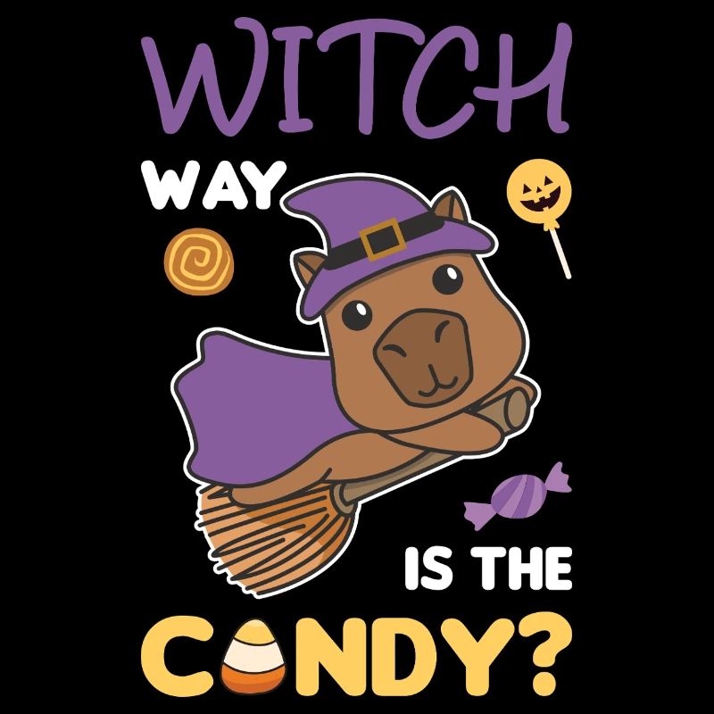 Capybara Hexen Witch way is the candy Happy