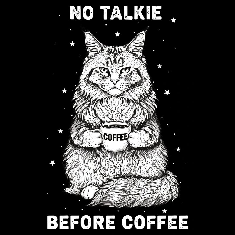 Kein Gespräch Vor Kaffee Liebhaber Katze