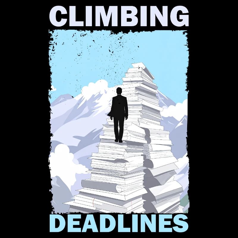 Climbing Deadlines – Funny Office Workload Mountai