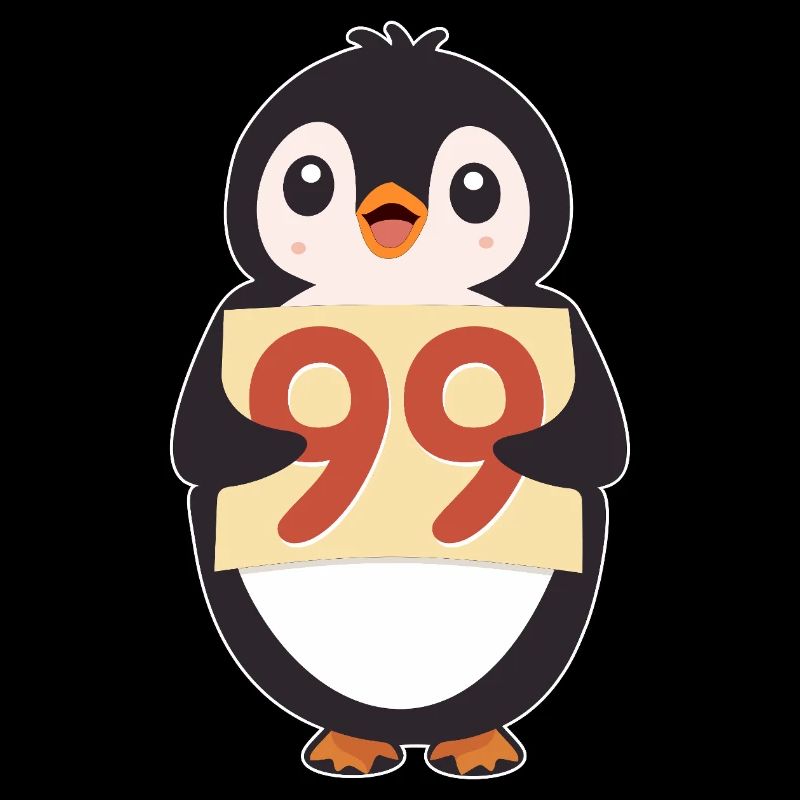 Penguin 99 Countdown-Schild