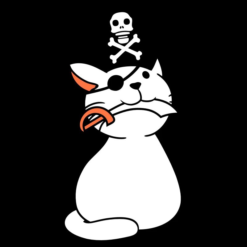 Mignon Pirate Cat Buccaneer Oeil Patch Chapeau Sabre
