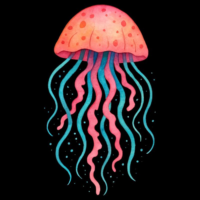 Aquarelle néon méduse