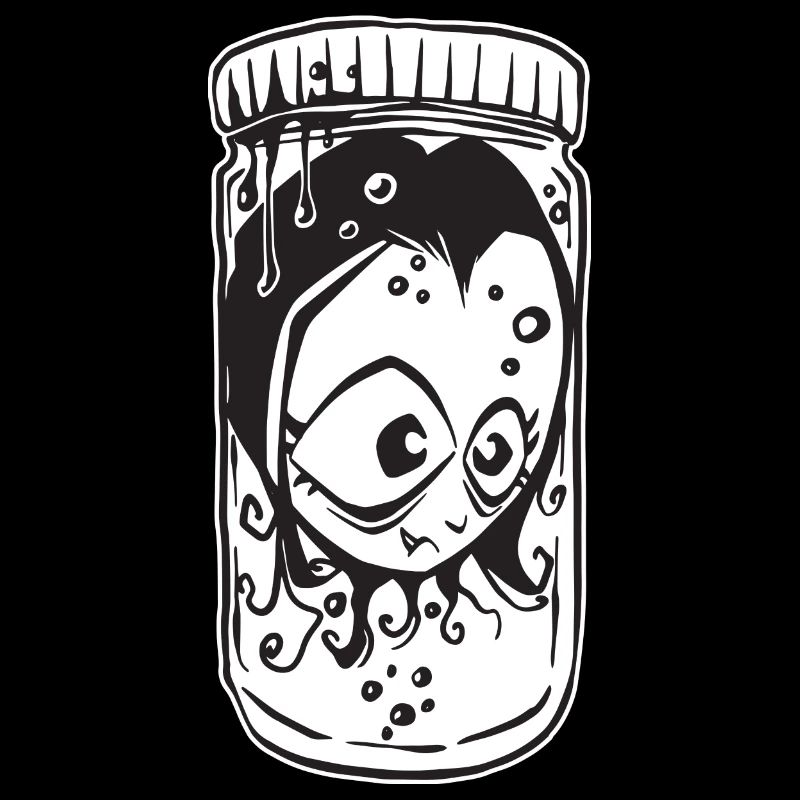 Tête dans une bouteille vampire