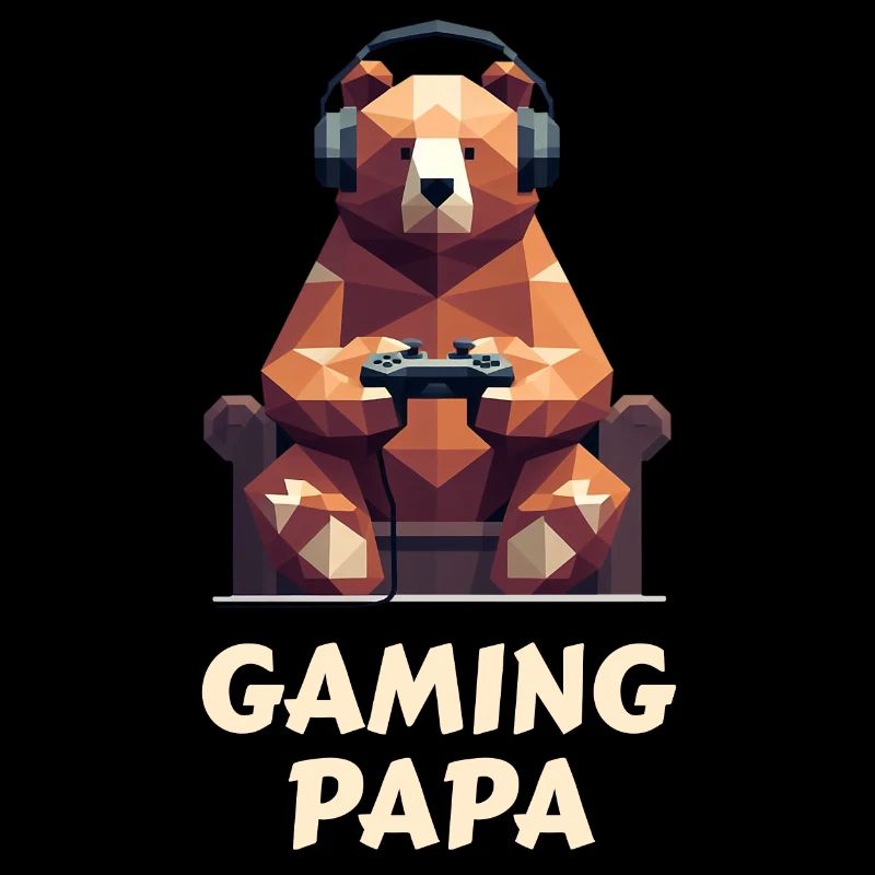 Bear mit Gaming-Headset und Controller
