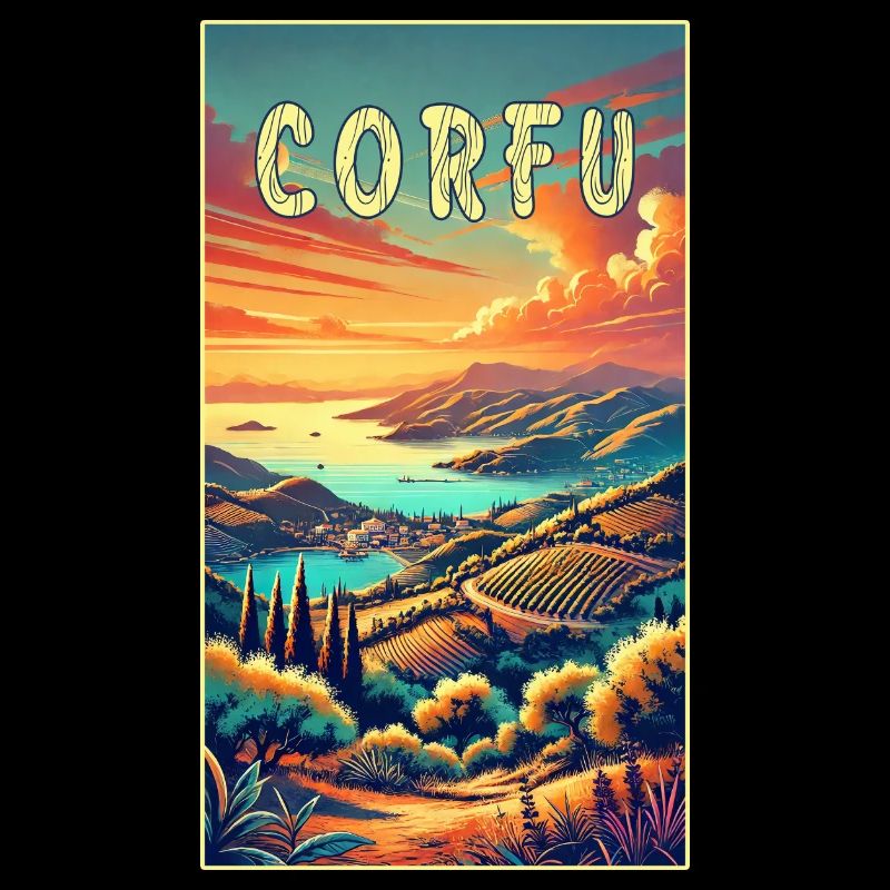 Design paradisiaque de Corfou en Grèce