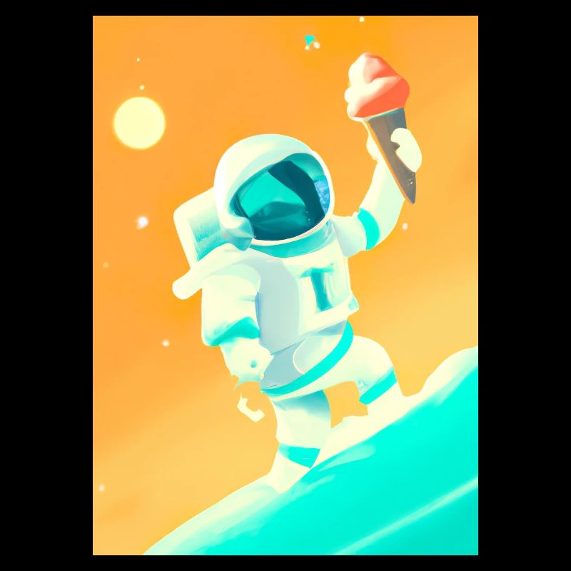 Astronaut mit Eiscreme