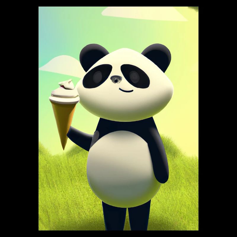 Panda mit Eiscreme