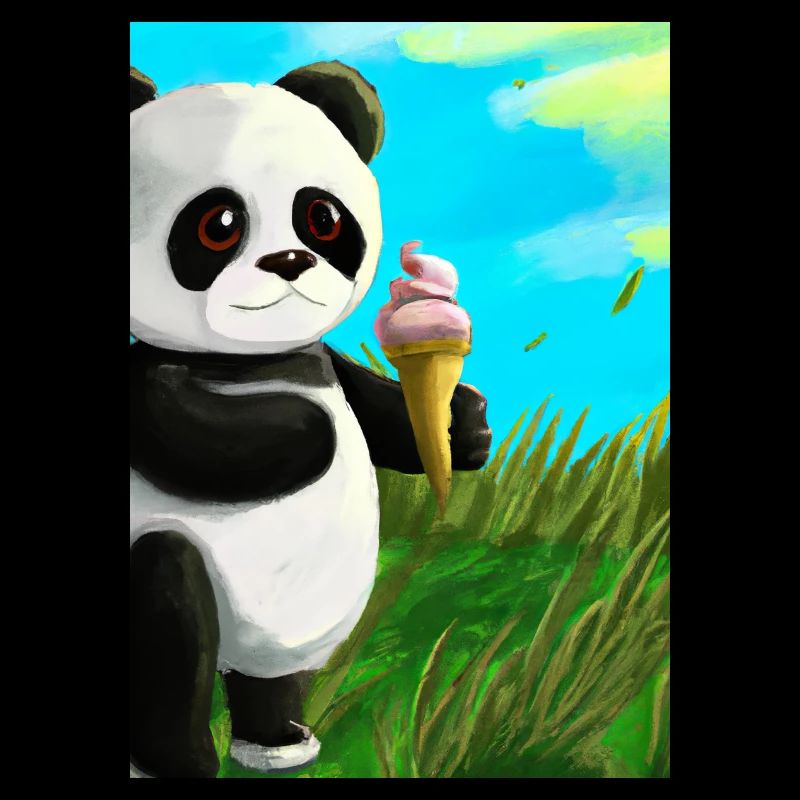 Panda mit Eiscreme