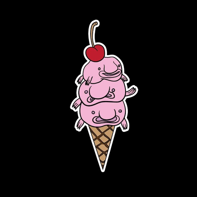 Eis Fisch Blobfish Eiscreme Kugel