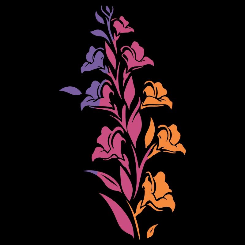 Branche florale colorée
