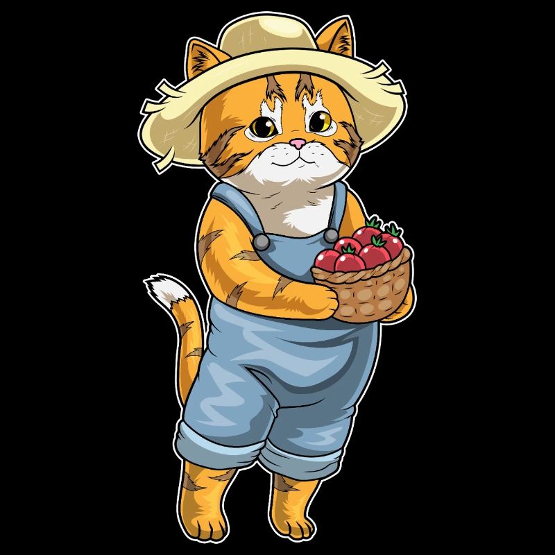 Orange Katze Landwirt