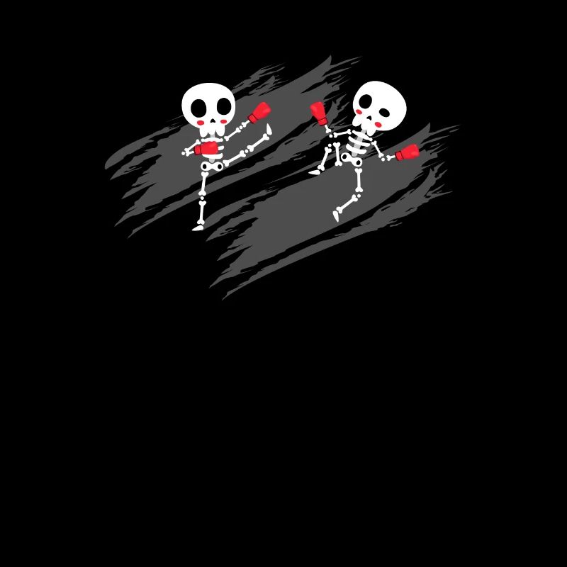 Kickboxing Skeleton Funny Kickboxer Boxing