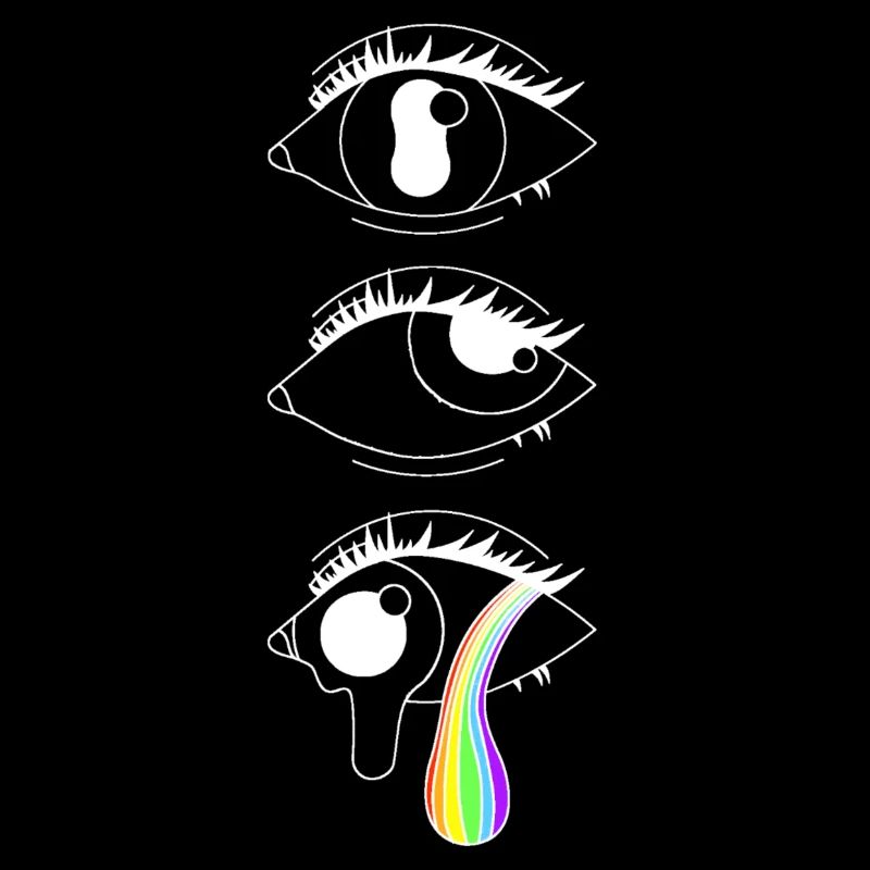 Psychedelische Augen mit Regenbogen, Eyecatcher